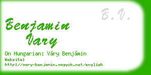 benjamin vary business card